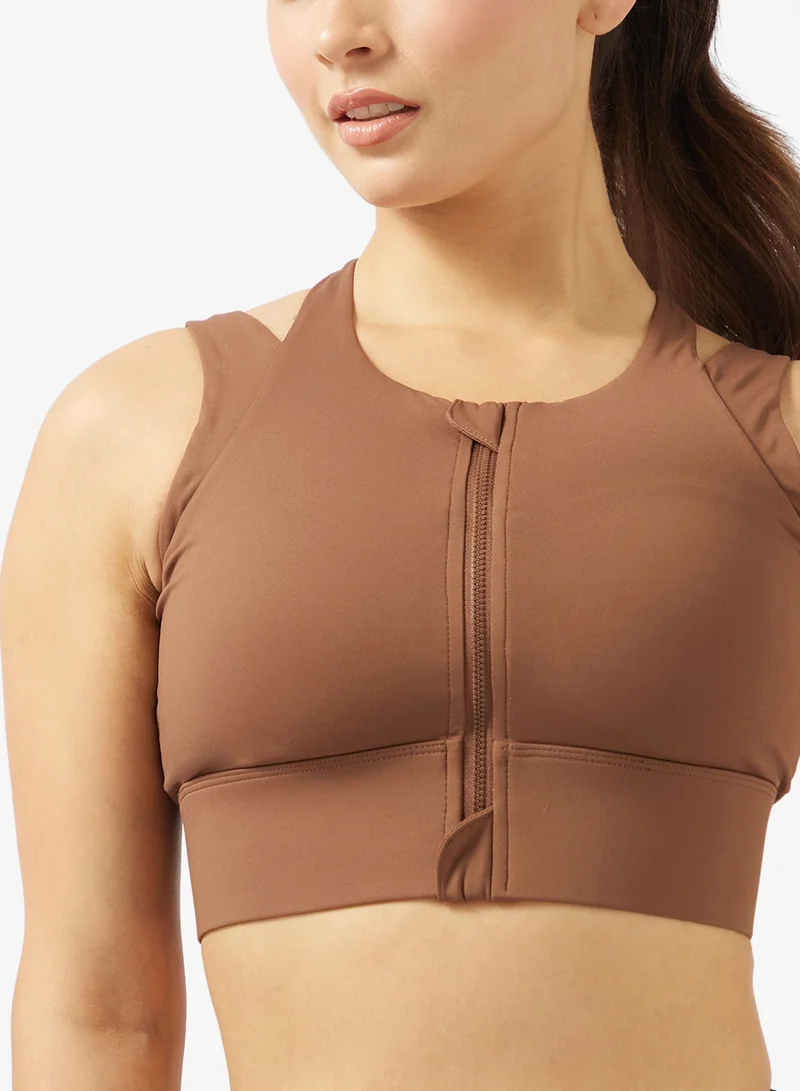 Frwd  Soft Zip Up High Coverage Sports Bra for Women | Best Price UAE