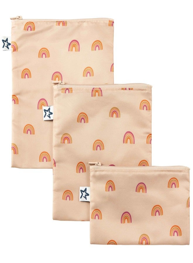 Tiny Twinkle Mess-proof Wet Bags 2 Pack Waterproof and Washable Bag for Travel storage, Stroller, Daycare, Baby Diapers, Yoga, Beach, Pool, Wet Toddler Swimsuits, Boho Rainbow, 3 Pack - Image 1