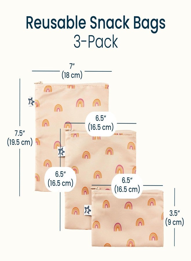Tiny Twinkle Mess-proof Wet Bags 2 Pack Waterproof and Washable Bag for Travel storage, Stroller, Daycare, Baby Diapers, Yoga, Beach, Pool, Wet Toddler Swimsuits, Boho Rainbow, 3 Pack - Image 4