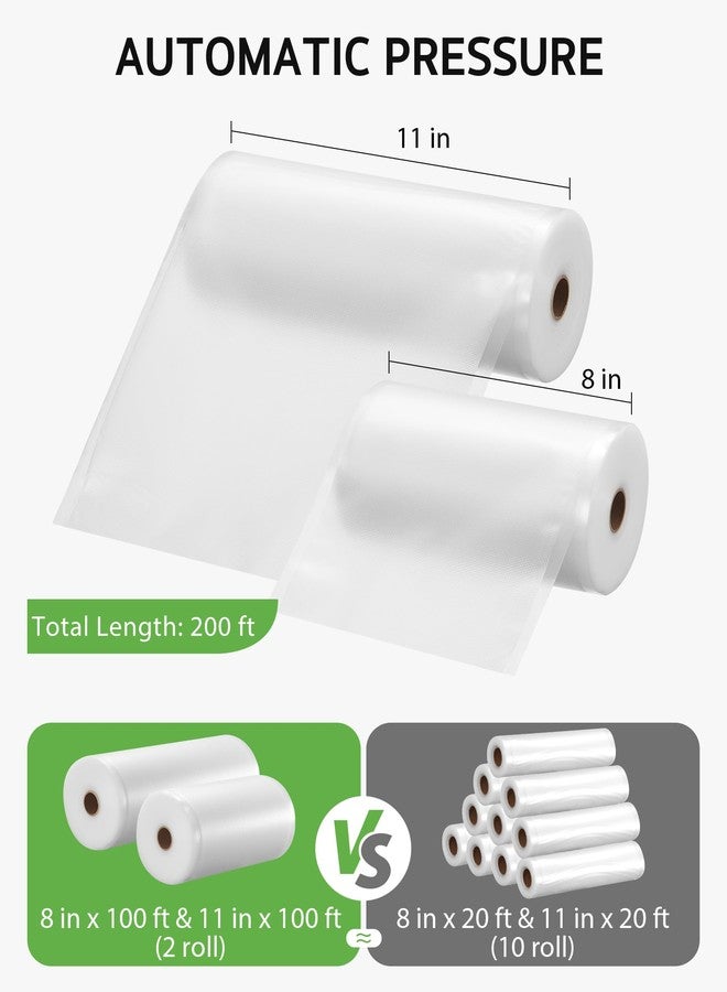 Syntus [2025 Upgraded] Syntus 11" x 100' and 8" x 100' Vacuum Sealer Bags for Food with Cutter, Vacuum Sealer Bags Roll Keeper BPA-free Heavy-duty Commercial Grade for Food Storage, Meal Prep and Sous Vide - Image 3