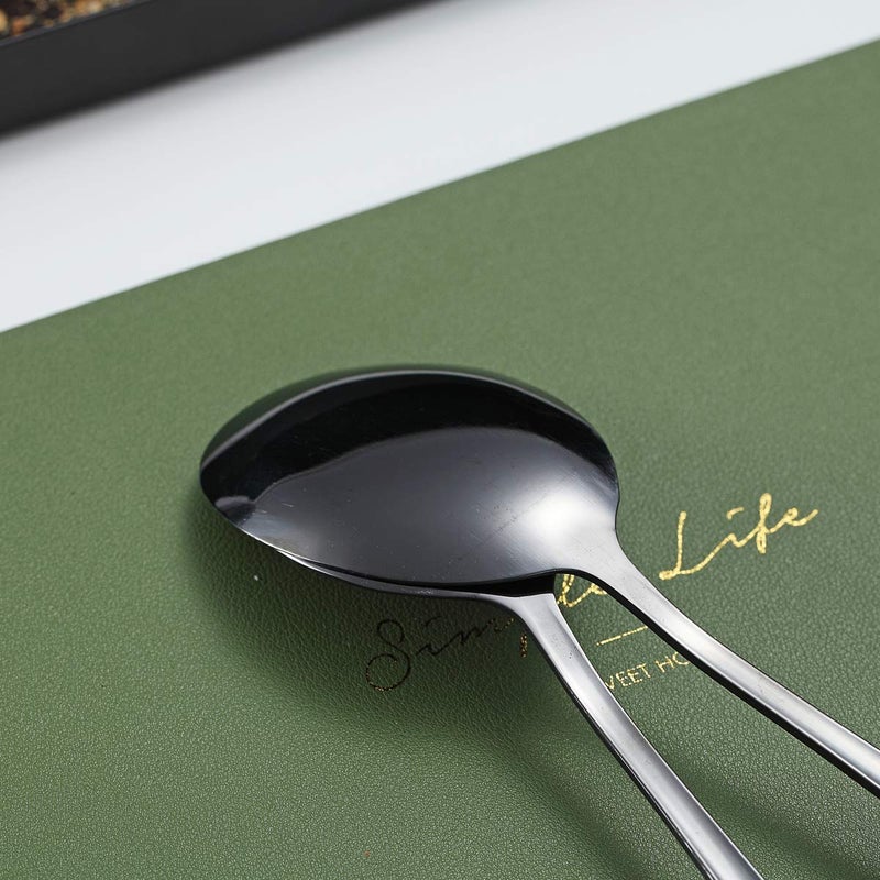 Kyraton Black Kyraton Titanium Plating Serving Set - 4 Pieces, Includes 2 Spoons and 2 Slotted Spoons - Image 5