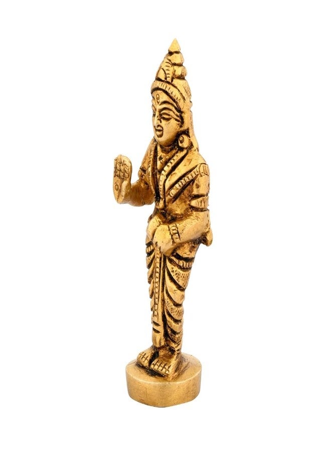 SHREEYAASH تمثال نحاسي من SHREEYAASH Sita Maa Murti Idol | سيتا ماء | هدايا المهرجان | ديكور المنزل | الارتفاع 3 بوصة اللون ذهبي مقاس صغير - Image 3
