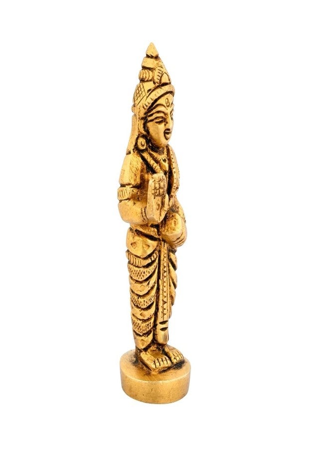 SHREEYAASH تمثال نحاسي من SHREEYAASH Sita Maa Murti Idol | سيتا ماء | هدايا المهرجان | ديكور المنزل | الارتفاع 3 بوصة اللون ذهبي مقاس صغير - Image 4