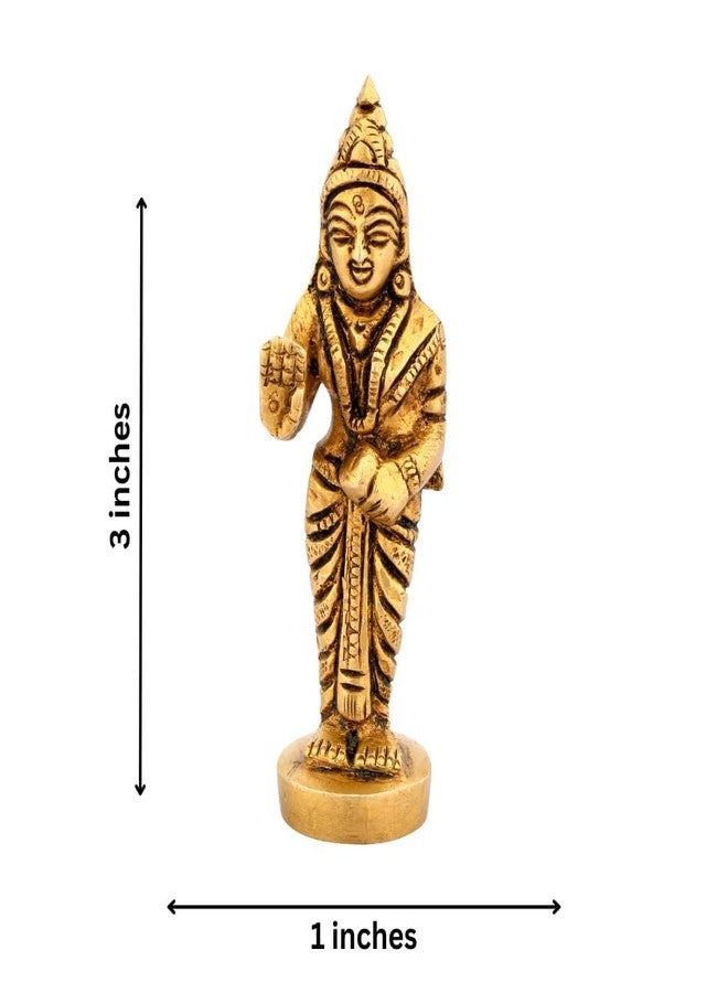 SHREEYAASH تمثال نحاسي من SHREEYAASH Sita Maa Murti Idol | سيتا ماء | هدايا المهرجان | ديكور المنزل | الارتفاع 3 بوصة اللون ذهبي مقاس صغير - Image 2