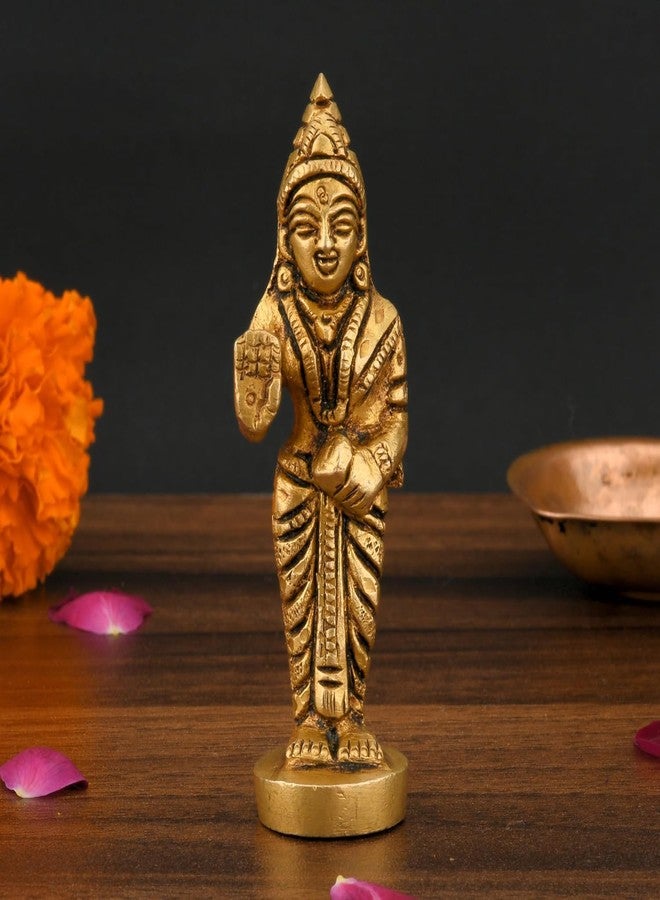 SHREEYAASH تمثال نحاسي من SHREEYAASH Sita Maa Murti Idol | سيتا ماء | هدايا المهرجان | ديكور المنزل | الارتفاع 3 بوصة اللون ذهبي مقاس صغير - Image 1