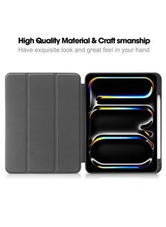 Anmi Compatible With iPad Pro 11 Case (M4) 2024 With Pencil Holder , Smart Trifold Stand, Auto Wake Sleep (Black)  - Image 5