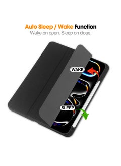 Anmi Compatible With iPad Pro 11 Case (M4) 2024 With Pencil Holder , Smart Trifold Stand, Auto Wake Sleep (Black)  - Image 2