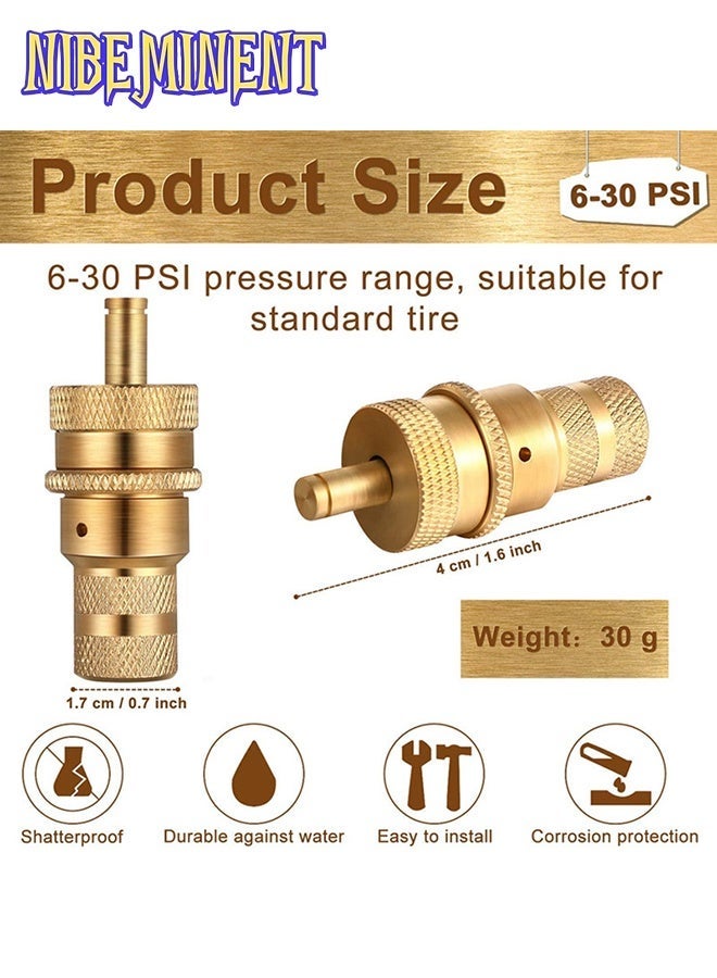 NIBEMINENT 4PCS Automatic Tire Deflator, Brass Adjustable Tire Deflator Kit, Universal 6-30 PSI Preset Air Down Tire Deflators Offroad Accessories, Fits Most Car, Truck, ATV, Truck - Image 5
