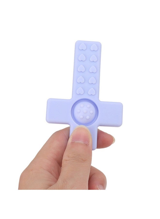 Hztyyier 4PCS Baby Teething Toys, Cross Shape Teethers with Silicone Lanyard, Colorful Infant Chew Toys for Newborn Infant - Image 2