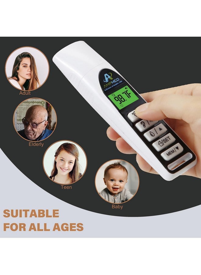 Amplim Baby Thermometer | 3-in-1 Accurate Infrared Thermometer for Ear, Forehead & Touchless, FSA/HSA Eligible Fever Thermometer for Baby, Infants, Toddlers, Kids & Adults | White Base Stand & Clock - Image 2