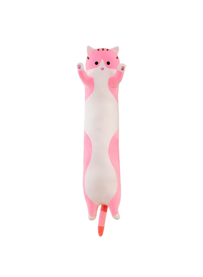 ZESITH Pink Long Plush Cat Pillow Soft Stuffed Doll Leg Support Cushion Sleeping Comfort Home Decor - Image 2