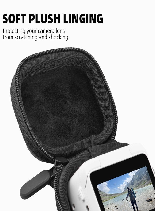 Flymile Small Carrying Case for Insta360 GO 3,Mini Storage Bag PU Hard Shell Travel Portable Bag with Carabiner Pocket Size Action Camera Accessory(Black) - Image 5
