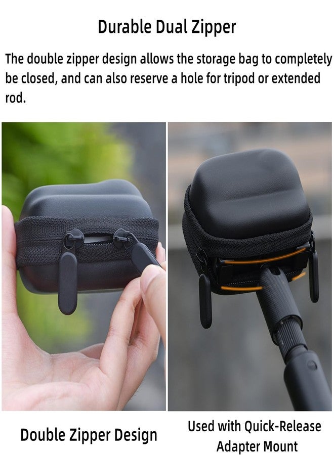 Flymile Small Carrying Case for Insta360 GO 3,Mini Storage Bag PU Hard Shell Travel Portable Bag with Carabiner Pocket Size Action Camera Accessory(Black) - Image 3