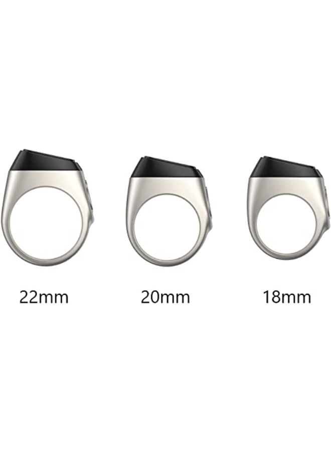 iQIBLA Smart Tasbih Zikr Ring 2022 alloy only 11.7g 20 MM SILVER With Charging Box - Image 2