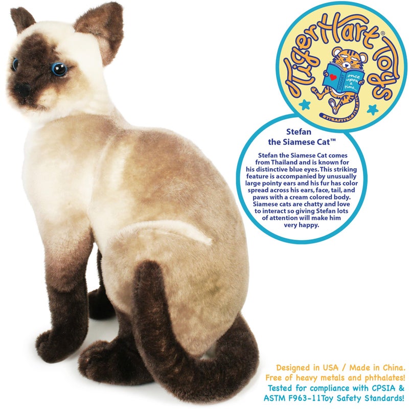 TigerHart Stefan The Siamese Cat - 14 Inch Stuffed Animal Plush - Image 4