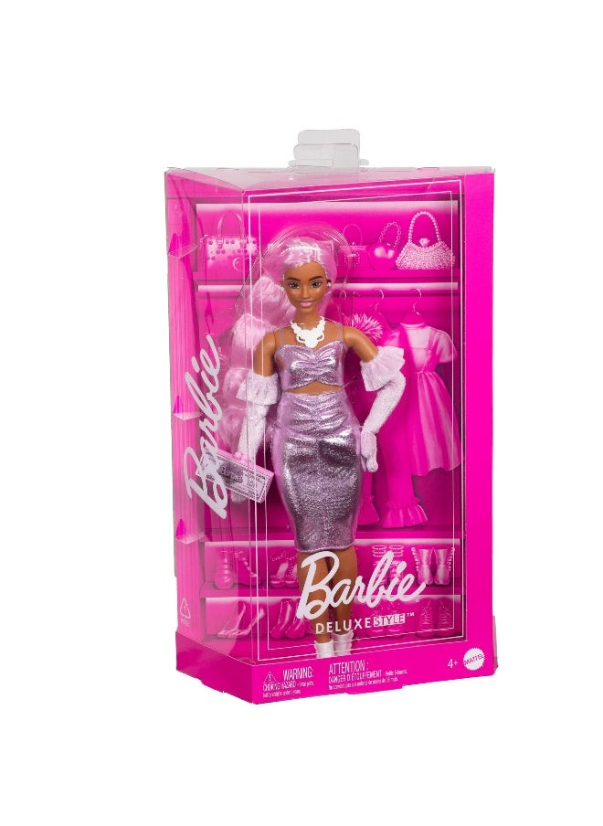 Barbie Barbie Deluxe Style Barbiecore Outfit, Pink Hair Doll (29.5 cm)  - Image 1
