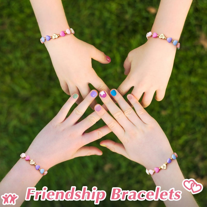 WomenGifts K Initial Heart Bracelets for Women Girls â€“ Dainty 14K Gold Plated Beaded Letter A-Z Charm Bracelet, Adjustable Personalized Jewelry, Cute Birthday Gift for Sisters, Teens & Her - Image 4