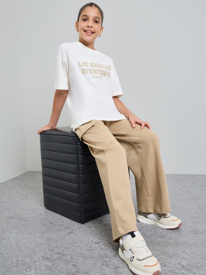 Styli Teen Girls Oversized T-Shirt and Cargo Joggers Set - Image 1