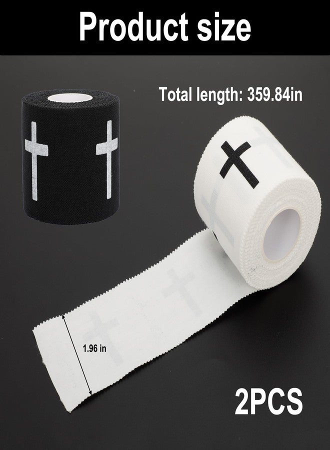 Xokipol 2Pcs Christian Athletic Tape 2in x 23ft Cross Wrist Sports Tape, Cotton Zinc Oxide Wrap for Tennis Baseball Soccer Boxing, First Aid & Injury Support - Image 2