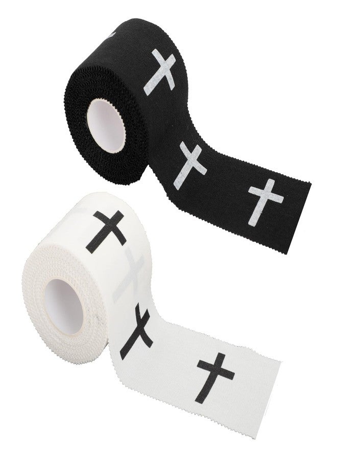 Xokipol 2Pcs Christian Athletic Tape 2in x 23ft Cross Wrist Sports Tape, Cotton Zinc Oxide Wrap for Tennis Baseball Soccer Boxing, First Aid & Injury Support - Image 1