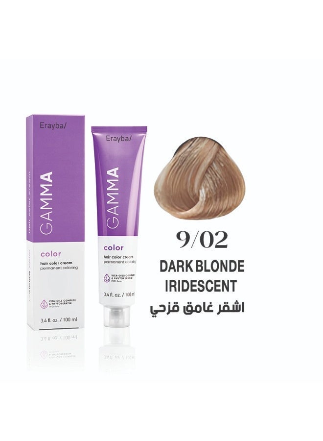 Erayba Gamma Color hair Color Cream100 Ml (9/02 Iridescent Very Light Blonde) - Image 1