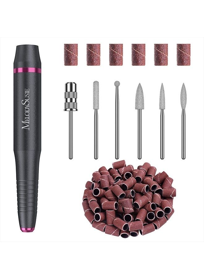 MelodySusie Electric Nail Drill Kit, Portable Electric Nail File Set for Acrylic Gel Nails, Professional Nail Drill Machine Efile Manicure Pedicure Tools with Nail Drill Bits for Home Salon Use, Grey - Image 1
