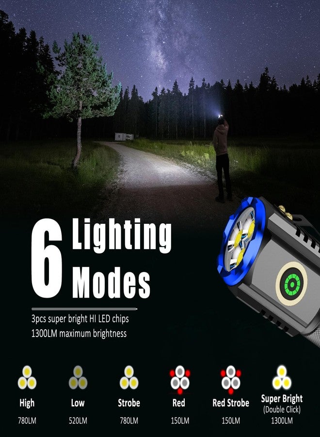 XTAUTO 2-Pack Portable LED Mini Flashlight, Rechargeable EDC Small Pocket Flashlight 6 Lighting Modes w/Magnet Clip Waterproof for Camping Hiking Night Walking Running Outdoor Emergency - Image 3