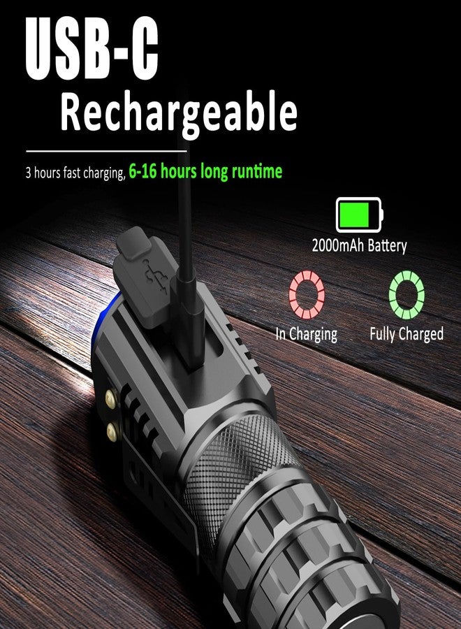 XTAUTO 2-Pack Portable LED Mini Flashlight, Rechargeable EDC Small Pocket Flashlight 6 Lighting Modes w/Magnet Clip Waterproof for Camping Hiking Night Walking Running Outdoor Emergency - Image 5