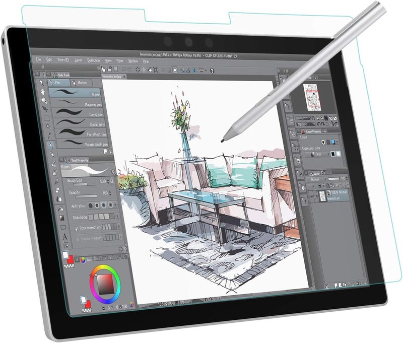 MoKo Matte Screen Protector for Microsoft Surface Pro 7 plus/Pro 7/Pro 6/Pro 5/Pro 4/Pro LTE Tablet, Anti Reflection PET Film, Write Draw and Sketch with Surface Pen Like on Paper, Clear - Image 1