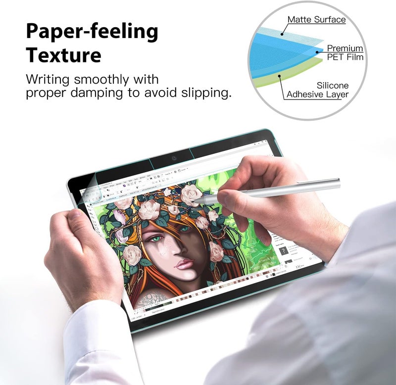 MoKo Matte Screen Protector for Microsoft Surface Pro 7 plus/Pro 7/Pro 6/Pro 5/Pro 4/Pro LTE Tablet, Anti Reflection PET Film, Write Draw and Sketch with Surface Pen Like on Paper, Clear - Image 3