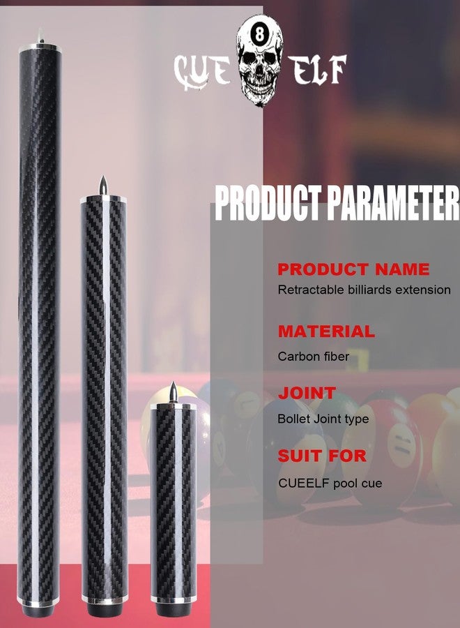 CUEELF Pool Cue Extension 4'' 8'' 12'' Carbon Fiber Billiard Pool Stick Extension Billiard Accessories Cue - Image 4