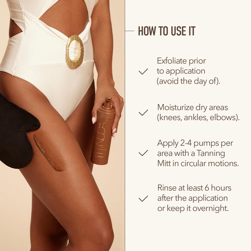 Nuda Canada Nuda Self Tanning Mousse | Lightweight Sunless Tanning Lotion | Cruelty Free Body Self Tanner Mousse with Natural Ingredients | Bronzing Lotion at Home (190mL, Ultra Dark) - Image 4