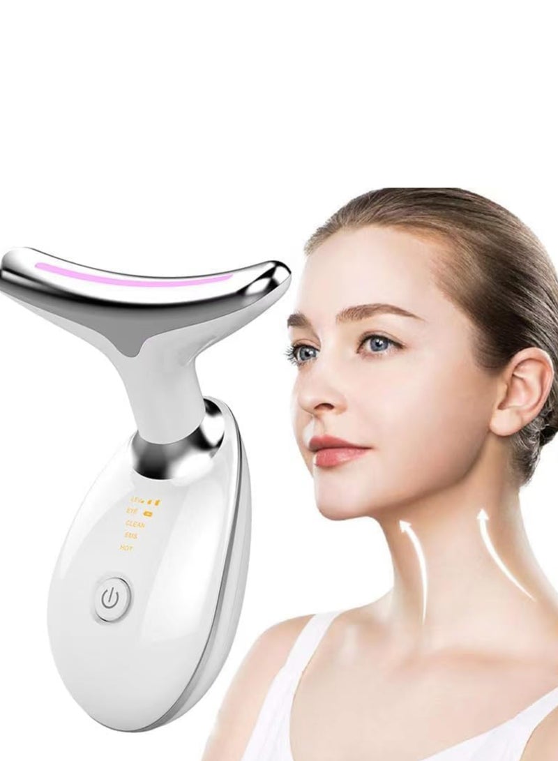 Facial Neck Lifting Machine Face Massager Beauty Device,Wrinkles Remover Skin Rejuvenation Anti-aging Rechargeable 3 Modes (WHITE)  - Image 4