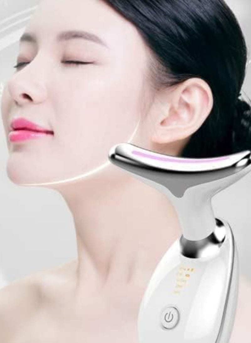 Facial Neck Lifting Machine Face Massager Beauty Device,Wrinkles Remover Skin Rejuvenation Anti-aging Rechargeable 3 Modes (WHITE)  - Image 2