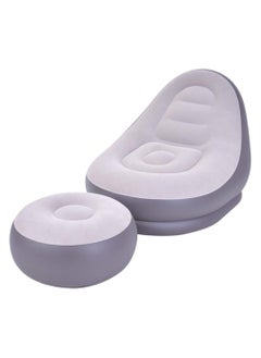 DubaiGallery Flocked Inflatable Armchairs Inflatable Sofa Set Inflatable Chair With Footrest  - Image 2