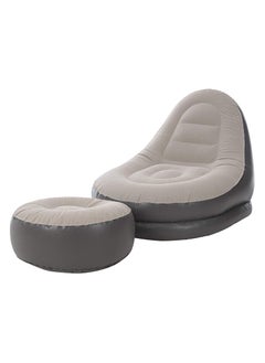 DubaiGallery Flocked Inflatable Armchairs Inflatable Sofa Set Inflatable Chair With Footrest  - Image 3