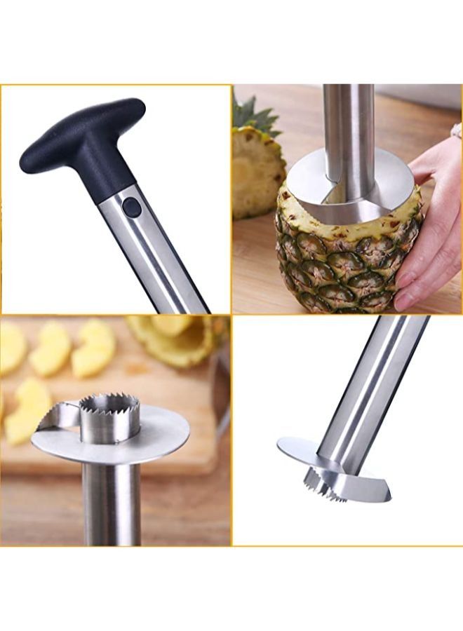 Stainless Steel Pineapple Core Remover Tool for Home & Kitchen with Sharp Blade for Diced Fruit Rings All in One Pineapple Tool Peeler - Image 3
