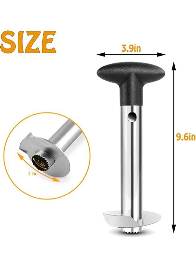 Stainless Steel Pineapple Core Remover Tool for Home & Kitchen with Sharp Blade for Diced Fruit Rings All in One Pineapple Tool Peeler - Image 2
