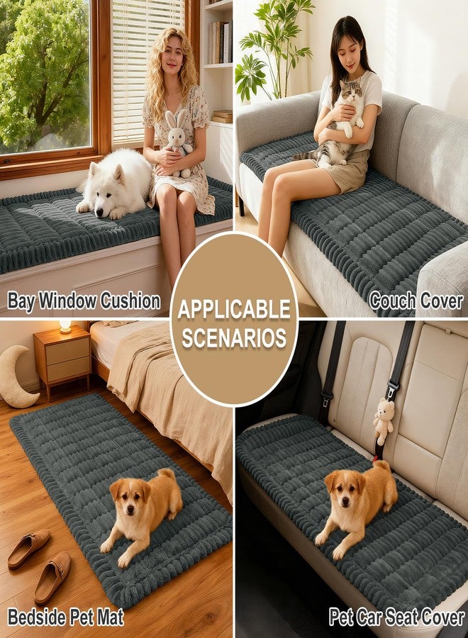hyha Couch Covers for Dogs Washable, Non Slip Plush Dog Sofa Protectors, Fuzzy Pet Couch Covers for 3 Cushion Sofa Pet Friendly (Dark Grey, 27.6" x 88") - Image 4