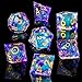 Role dice Liquid Core DND Dice Set 7pcs Sharp Edge Dice for Role Playing Dungeons and Dragons Ttrpg with Gift Box Handmade Resin DD Dice RPG Role Playing Games Dice SetPurple Flower - Image 2