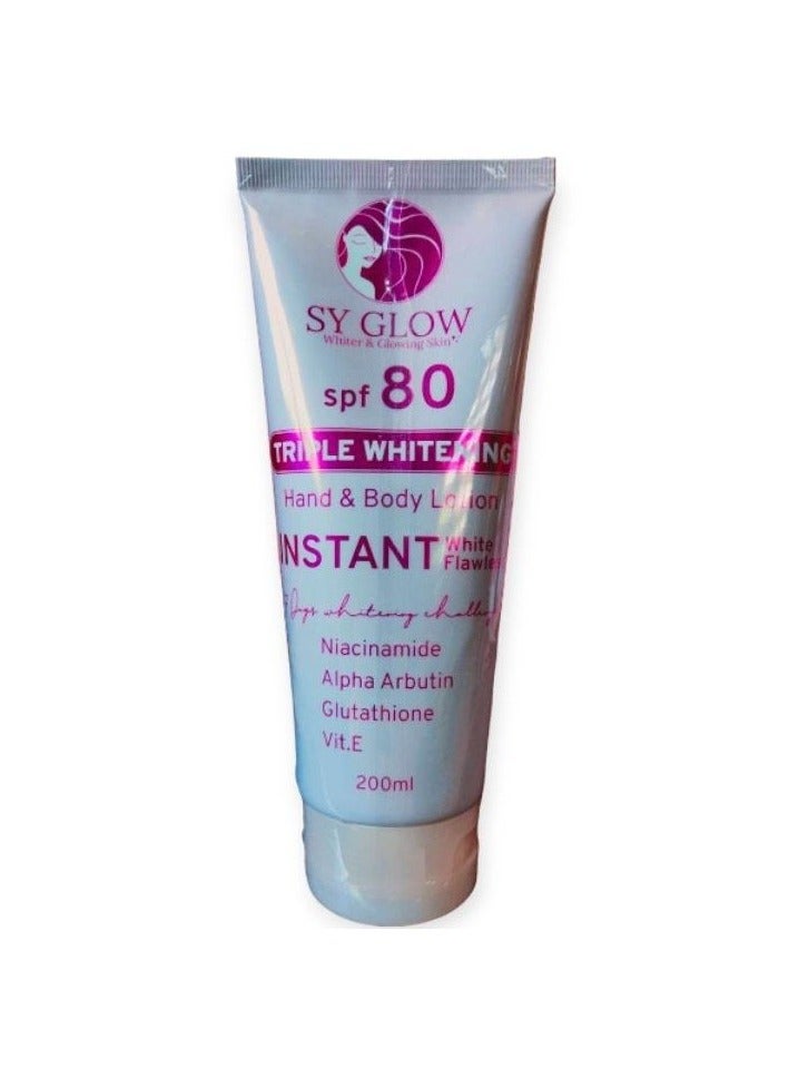 Whiter & Glowing Skin spf 80 triple whitening hand and body lotion 200ml