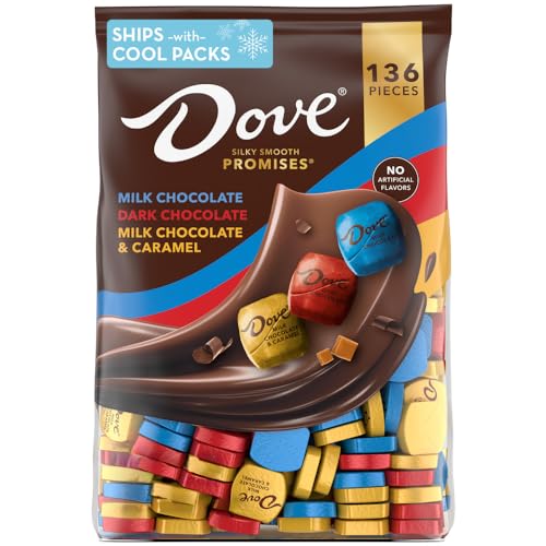 DOVE PROMISES Milk Chocolate Dark Chocolate and Milk Chocolate  Caramel Assorted Chocolate Candy 136 Ct Bulk Bag - Image 1