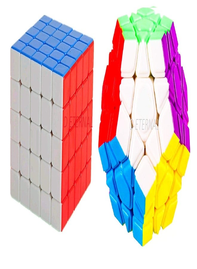 D ETERNAL Speed Cube Combo Set of 5x5 and 3 Layer Megaminx High Seed Stickerless SpeedCube Puzzle Set Toy (Combo(5x5Cube+Megaminx Cube)) - Image 1