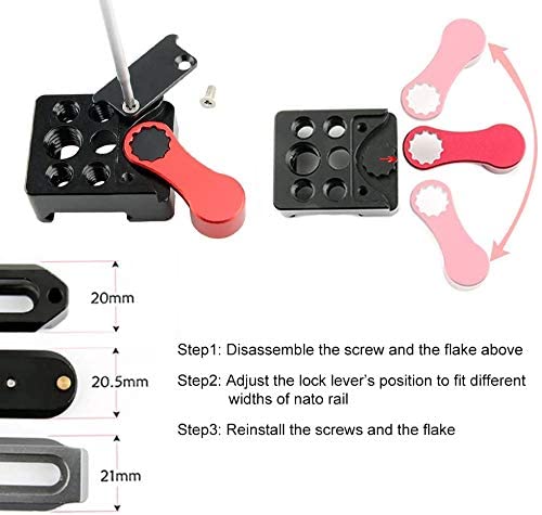 NICEYRIG NATO Lock Clamp with Quick Release NATO Rail 70mm for Video Monitor Microphone LED Light - 080 - Image 4