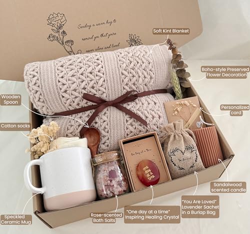CASTATEO Get Well Soon Gift Baskets for Women - Earth Tone Self Care Package - After Surgery, Sympathy Gifts for Loss of Loved One, Thinking of You/Mothers Day/Grief/Bereavement/Miscarriage Gifts for Women - Image 4