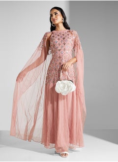 Amelia Rose Embellished Mesh Detailed Dress  - Image 1