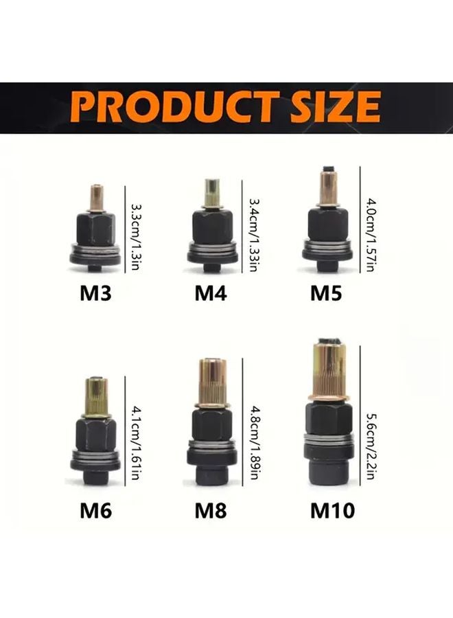 58 Pcs 3 In 1 Carbon Steel Riveting Tool Set Manual Rivet Gun Kit For M3 M10 Nuts - Image 3