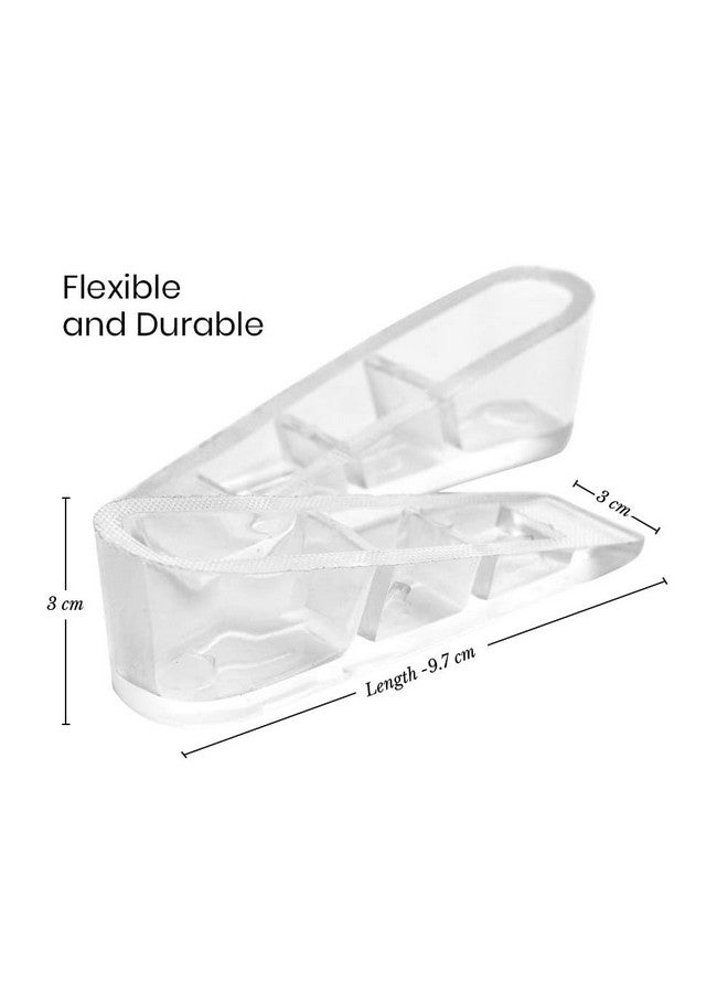 HealthAndYoga HEALTH AND YOGA Soulgenie Skid Proof, Clear PVA Door Wedge Stoppers, Anti-fragile, Durable Plastic -Set of 2