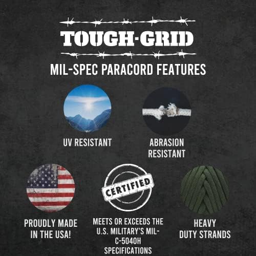 TOUGH-GRID 750 Paracord Rope Nylon Parachute Cord, Made in USA Survival Kit, Outdoor Adventures, Camping, Tactical Gear & Emergency Supplies, Military Type IV Mil-Spec - Image 5