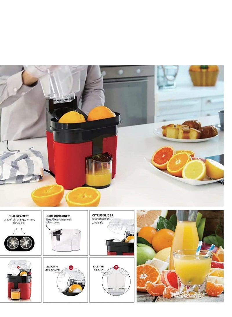 Double Citrus Juicer 2 in 1 Citrus Juicer with Dual Squeezer Technology One Touch Built-in Citrus Slicer 90 Watts  - Image 3